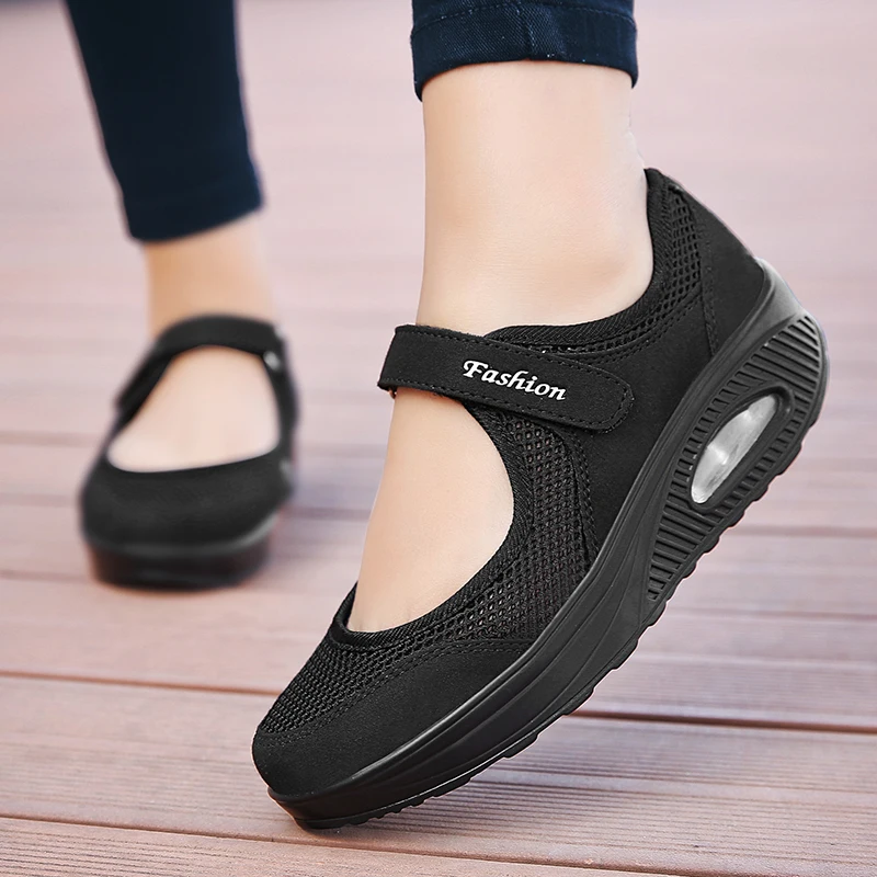 Top Trends: Casual Sneakers Summer Women Shoes Breathable Mesh Light Shoes For Women 2023 Trend Platform Sandals Black Zapatillas De Mujer Shoppable Styles