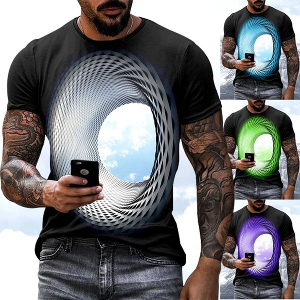 Top Trends: New Men's Personalized T-shirt Fashion 3D Sky Print Casual Crew Neck T-shirt Shoppable Styles