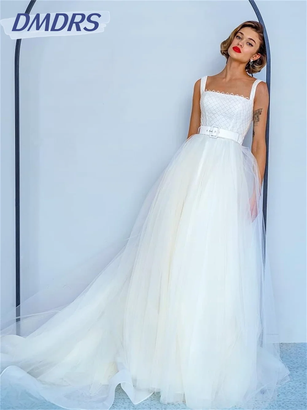 Top Trends: Simple Bridal Gown With Spaghetti Straps Sexy Deep V-Neck Gowns Elegant Tulle And Lace Wedding Dresses Vestido De Novia Shoppable Styles