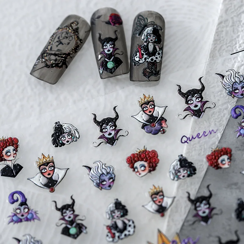 Top Trends: 1 Sheet 5D Realistic Relief Halloween Evil Queen Zombie Bride Ghost Princess Adheisve Nail Art Stickers Decals Manicure Charms Shoppable Styles