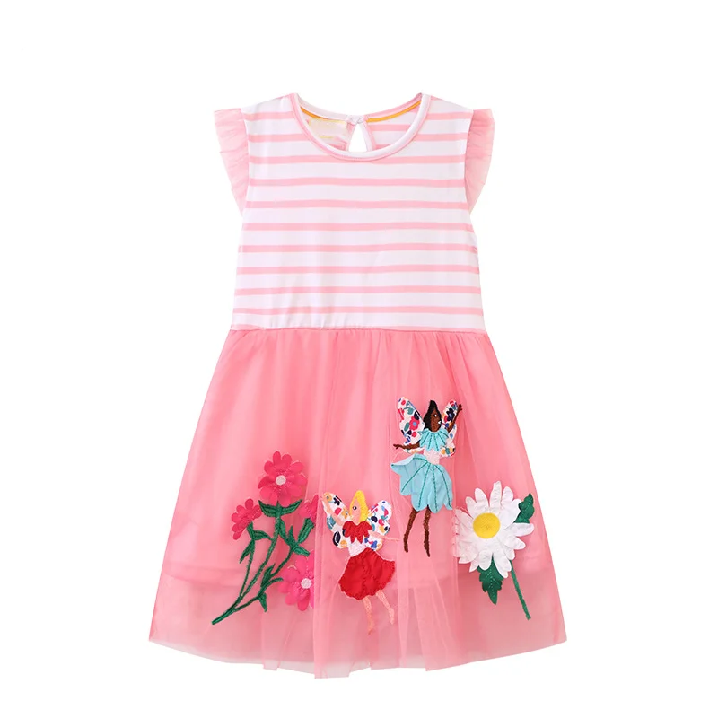 Top Trends: Jumping Meters 3-8T Princess Girls Dresses Fairy Embroidery Baby Party Frocks Floral Sleeveless Toddler Clothing Kids Dresses Shoppable Styles