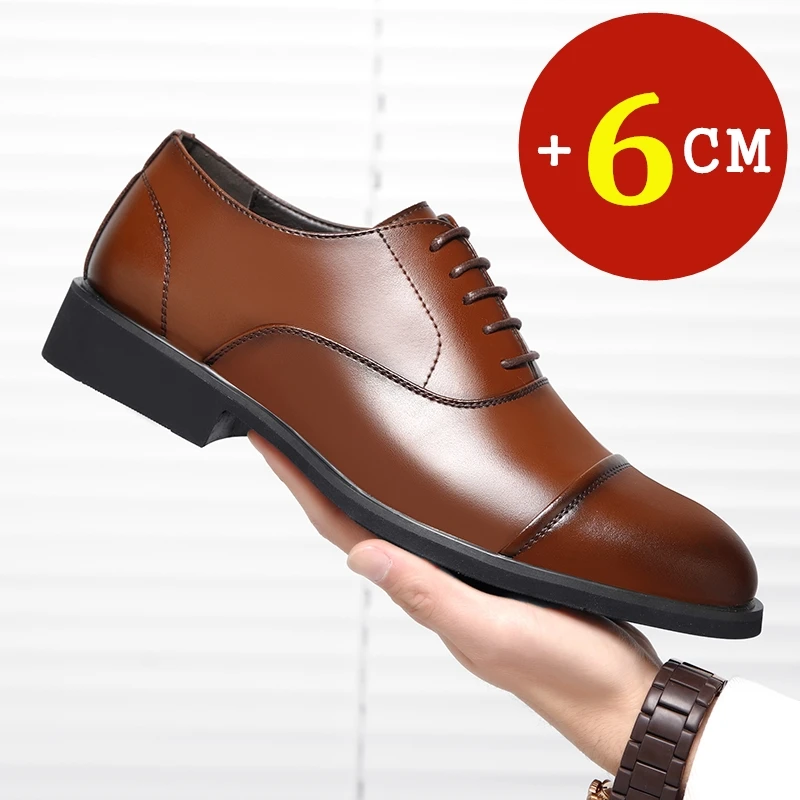 Top Trends: Height Increasing Shoes Men Taller Elevator 6CM Invisible Insole For Daily Men's Heighten Increased Wedding Oxfords Office Male Shoppable Styles