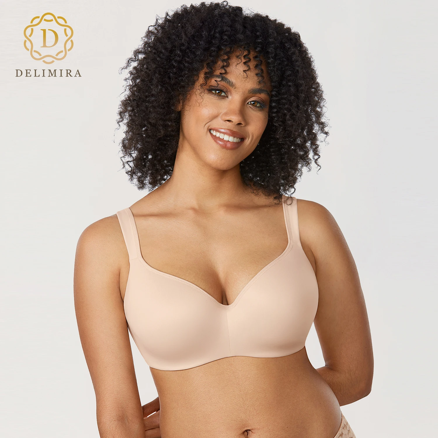 Top Trends: Delimira Women&#039;s Balconette Bra Smooth Full Coverage Big Large Size T-Shirt Seamless Underwire Support Plus Size Contour Bras Shoppable Styles