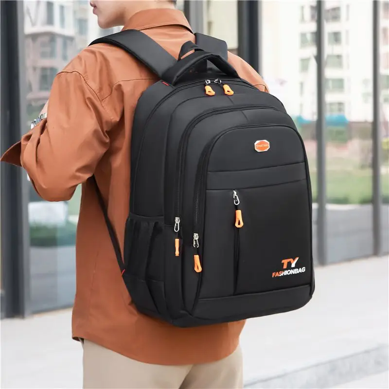 Top Trends: New Men's Large Capacity Backpack Junior High School Backpack Student Backpack Waterproof Oxford Cloth Travel Backpack Shoppable Styles - Image 2