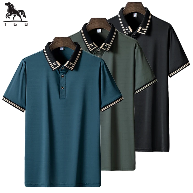 Top Trends: Polo Shirt Men 6XL 7XL 8XL Summer New High Quality Mens Short-sleeved Polo Shirt Ice Silk Men&#039;s Business Casual Polo Shirt 8927 Shoppable Styles