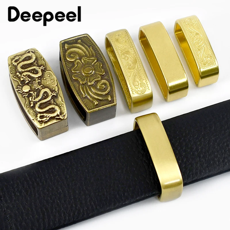 Top Trends: 2Pcs Deepeel 35 / 40mm Pure Copper Belts Rings Buckles Leather Belt Loops Brass Buckle DIY Craft Band Ring Loop Clasp Accessories Shoppable Styles