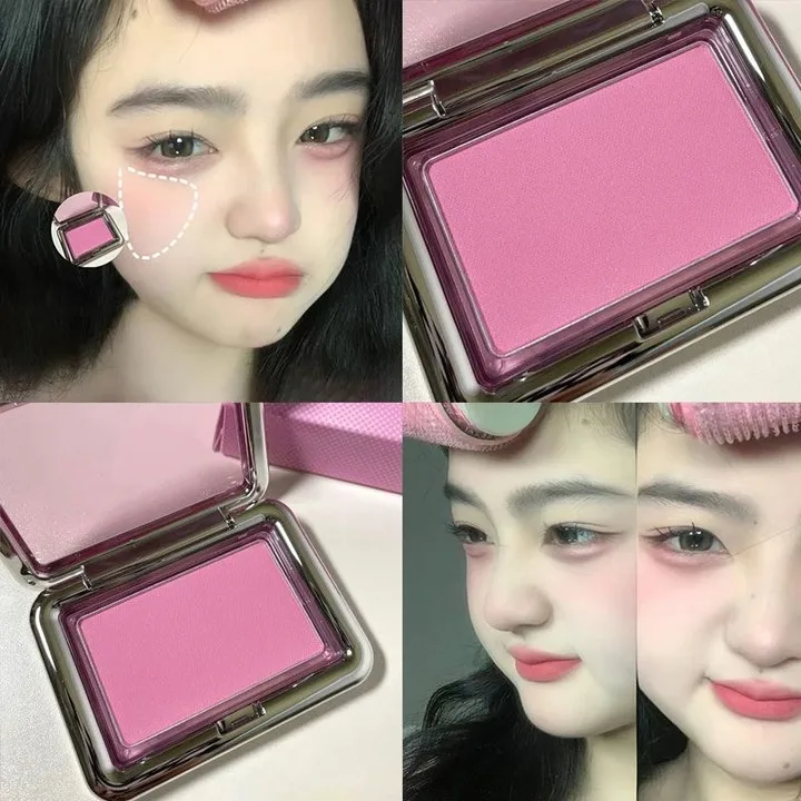 Top Trends: Expand Color Fine Flicker Blush Low Saturation Powder Blusher Natural Nude Color Big Brand Flat Powder Blusher Korean Makeup New Shoppable Styles