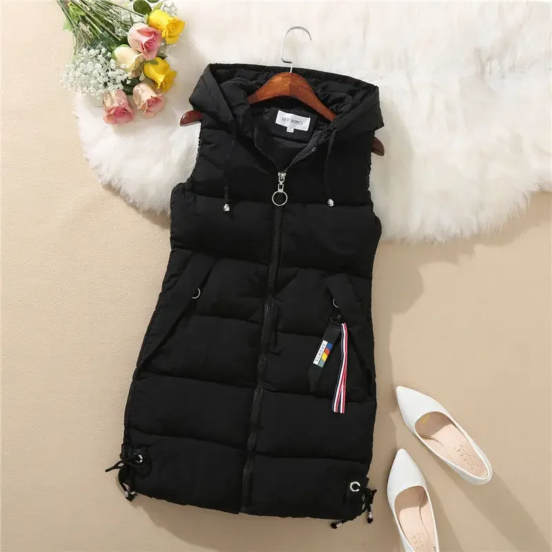 Top Trends: New Winter Women&#039;s Jacket Hooded Vest Sleeveless Coat Cardigan Warm Outwear Korean Fashion Slim Fit Tops Shoppable Styles