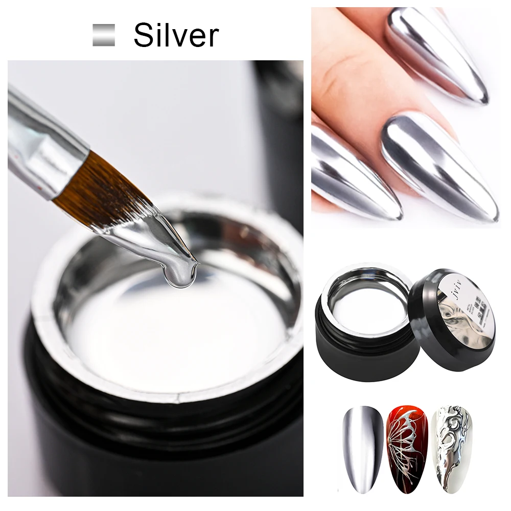 Top Trends: 5ML / Jar Silver Metallic Painting Gel Nail Polish Sparkling Glitter Nail Art Gel Varnish Mirror Effect UV Gel Polish Manicure Art Shoppable Styles