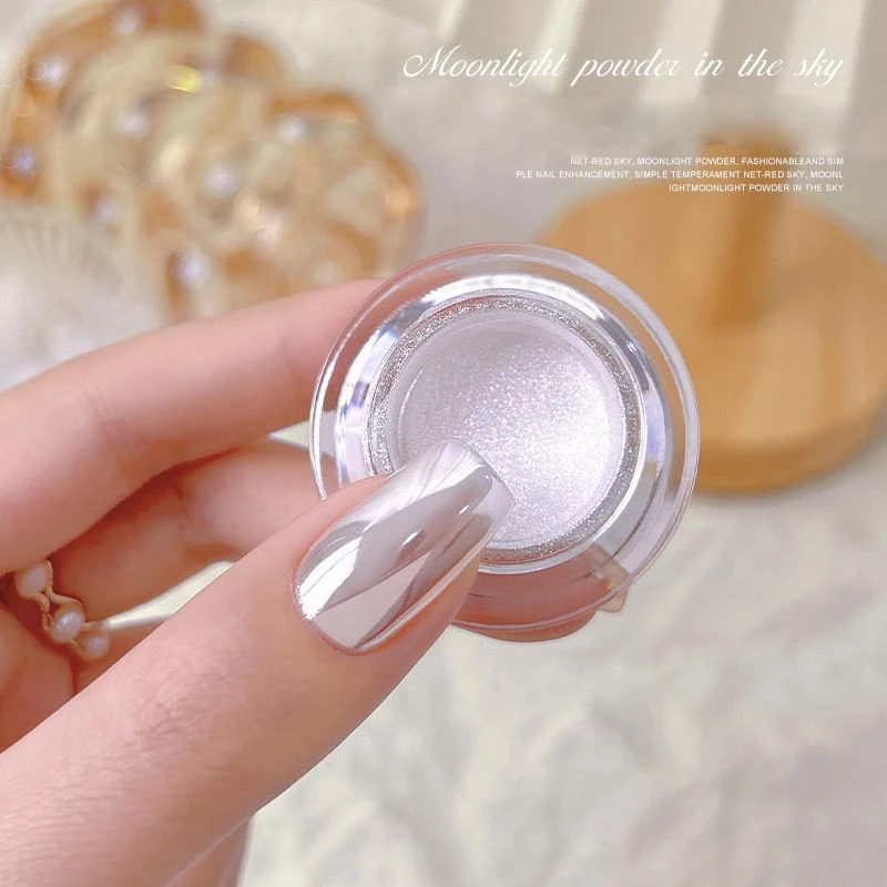 Top Trends: 1Box Moonlight Pearl Mirror Nails Powder Silver Fine Glitters Metallic Effect Pigment Gel Polish Chrome Holographic Nail Powder Shoppable Styles