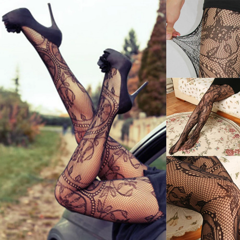 Top Trends: Sexy Women Pantyhose Tights New Charming Fashion Black Floral Pattern Fishnet Mesh Spring Summer Nylon Female Hosiery 2023 Shoppable Styles