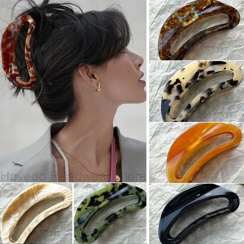 Top Trends: Vintage Large Acetate Leopard Print Sweet Hair Clip Claw Women Girls Casual Shark Clip Hairpin Headwear Fashion Hair Accessories Shoppable Styles