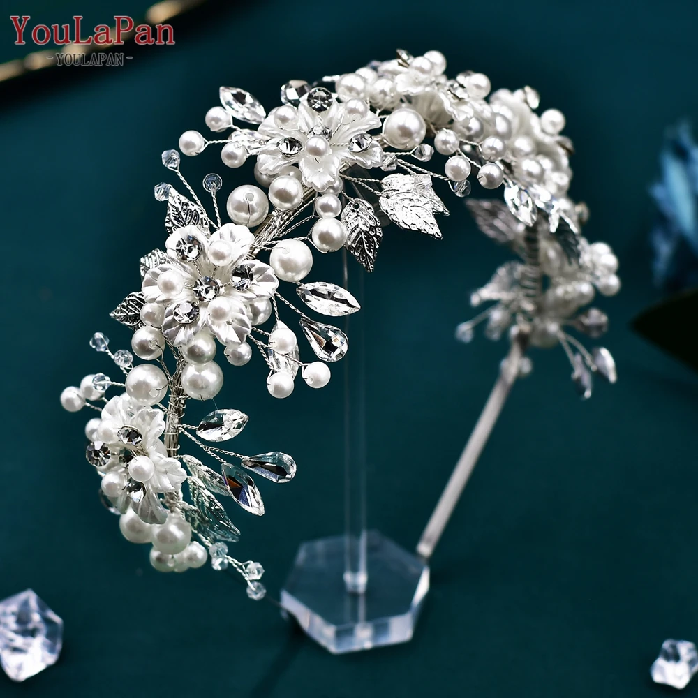 Top Trends: YouLaPan Bridal Wedding Pearl Crystal Headwear Alloy Leaves Hair Hoop Rhinestone Headbands For Women Flower Girl Headpiece HP603 Shoppable Styles