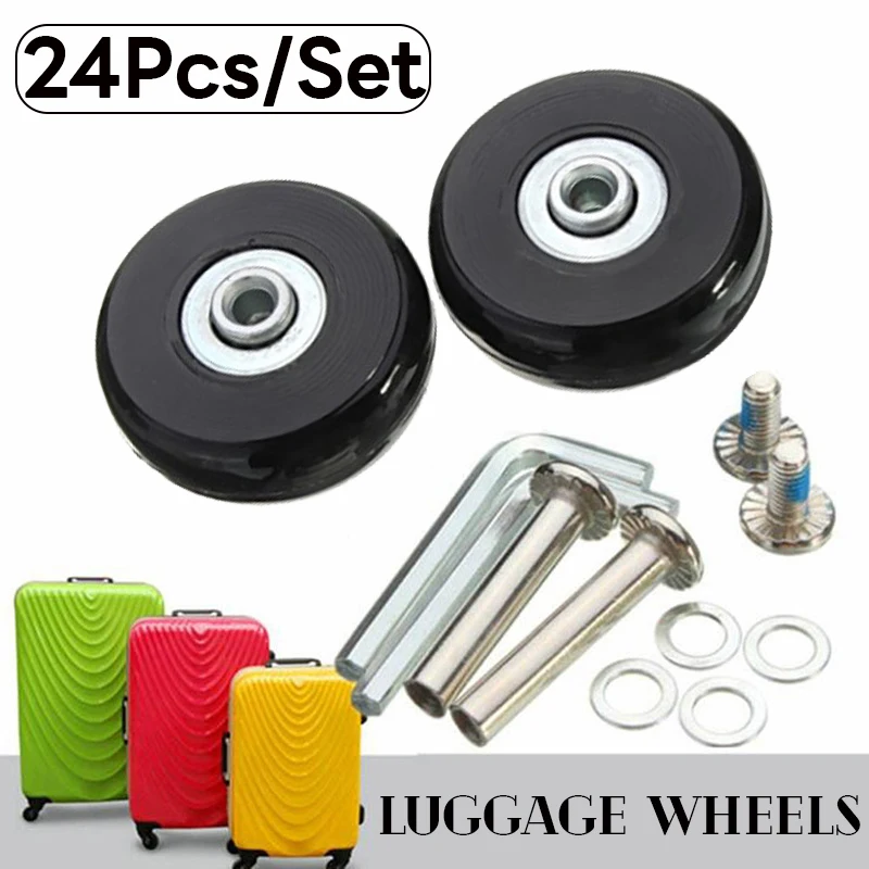 Top Trends: 24 / 12Pcs Suitcase Parts Axles Dia40mm / 50mm / 60mm Silent Travel Luggage Wheels Casters Repair Replacement Axles Repair Kit Shoppable Styles