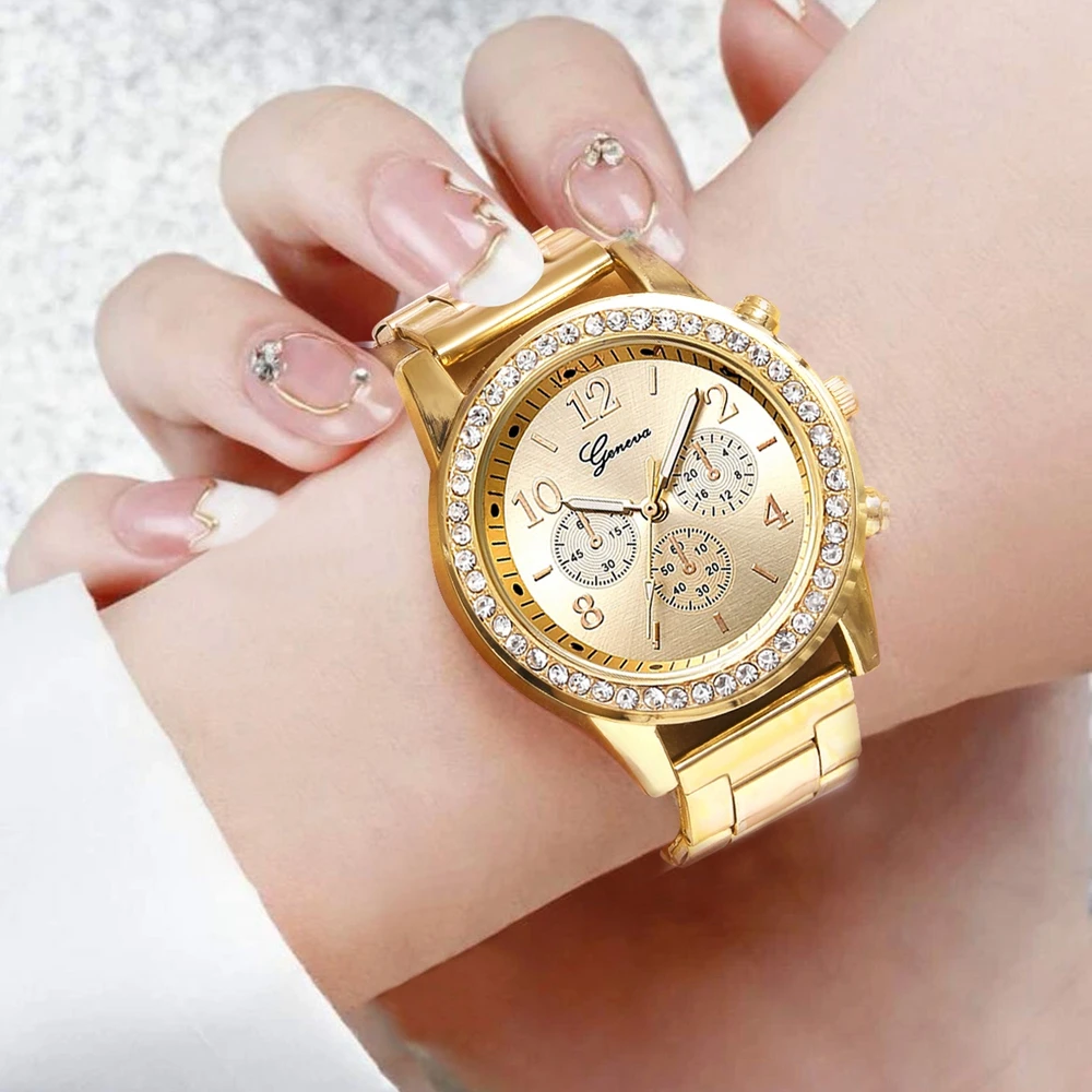 Top Trends: 2023 New Fashion Women Diamond Watch Luxury Brand Reloj Mujer Wristwatch Female Casual Stainless Steel Quartz Watches Clock Shoppable Styles