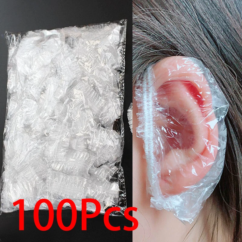 Top Trends: 100Pcs Disposable Hair Dye Earmuff Waterproof Ear Cover Baking Oil Wash Shower Bathing Barber Hairdressing Cleaning Accessories Shoppable Styles