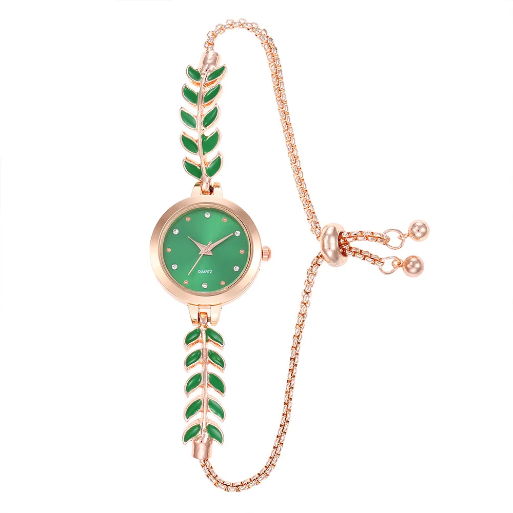 Top Trends: 2023 New Cute Bracelet Watches For Women Simplicity Ladie Bracelets Fashion Quartz Womans Green Leaf Thin Band Wristwatches Gift Shoppable Styles