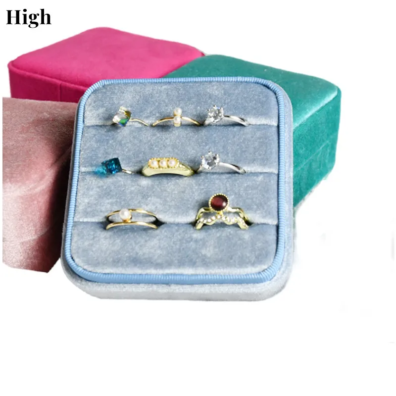 Top Trends: Square Vintage Ring Organizer Box Velvet Ring Box With Lid Engagement Ring Box Holder For Personal Ring Collection Shoppable Styles