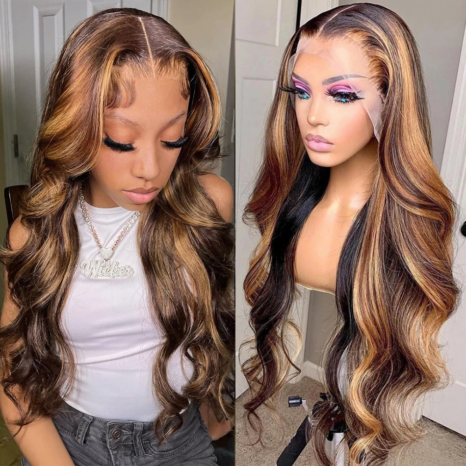 Top Trends: Ombre Blonde Lace Front Wig Human Hair Glueless Pre Plucked 13x4 Body Wave HD Transparent Colored Highlight Lace Frontal Wigs Shoppable Styles