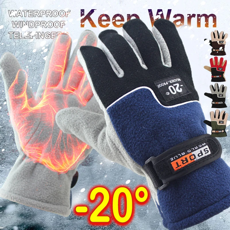 Top Trends: Men Winter Warm Fleece Thermal Motorcycle Thermal Warm Gloves Polar Fleece Mittens For Men Women Snow Outdoor Sports Gloves Shoppable Styles