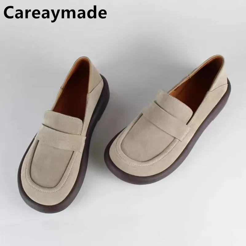 Top Trends: Careaymade-Genuine Leather Pure Handmade Shoes British Style Loafers Women&#039;s Japanese Soft Leather Soft Soles Slackers&#039; Shoes Shoppable Styles