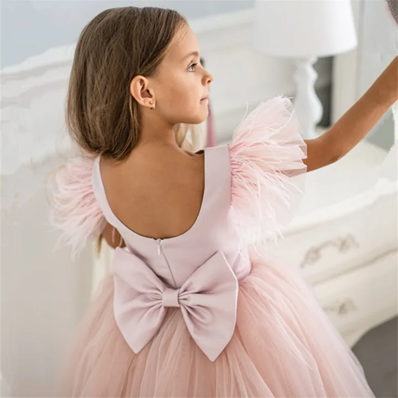 Top Trends: Puffy Pink Flower Girl Dress Pearl Sleeves Princess Dress Girl Brithday Party Dress Girl Dress Baby Girl Dress Frist Communion Shoppable Styles