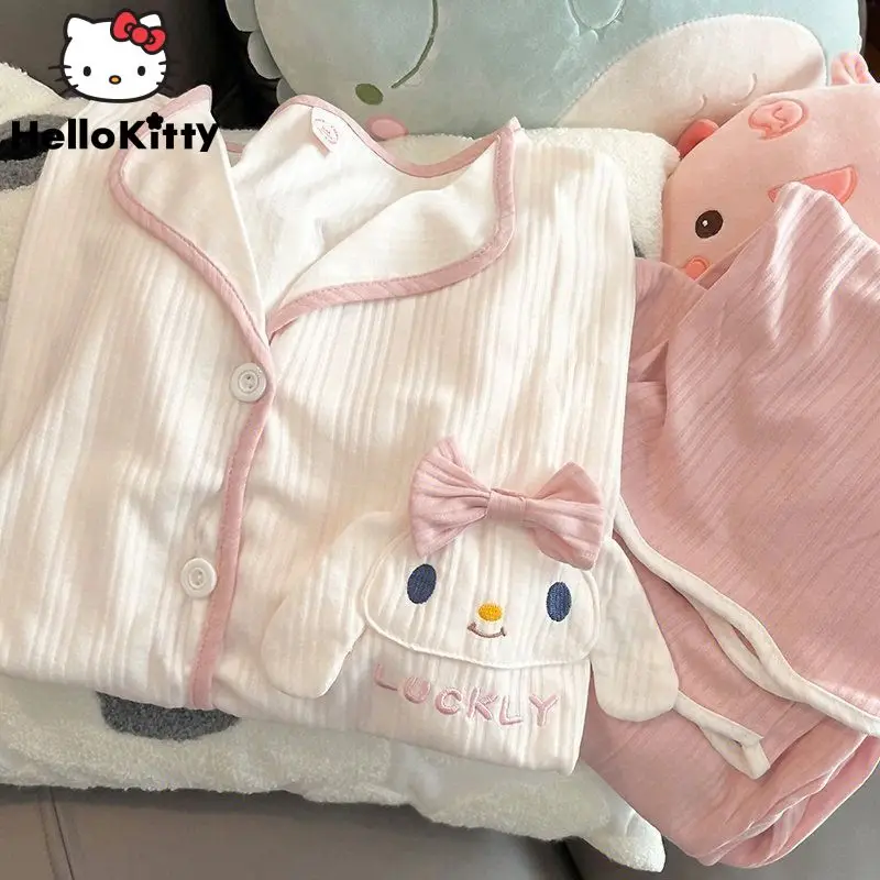 Top Trends: Sanrio Cinnamoroll Women's Pajamas Cartoon Cute 2023 New Ins Spring Long-sleeved Students Adult Cardigan Sleepwear Pajamas Set Shoppable Styles