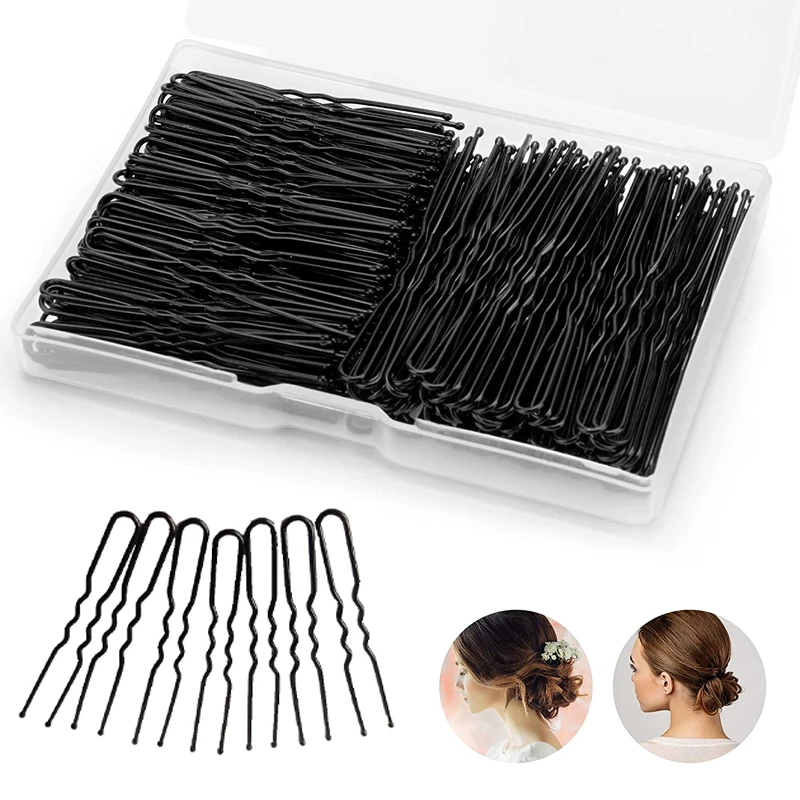 Top Trends: 50Pcs 6cm Salon Hair Clip Waved U Shaped Pins Hairpin Black Metal Barrette Styling Hairstyle Tool Hair Accessories For Women Shoppable Styles