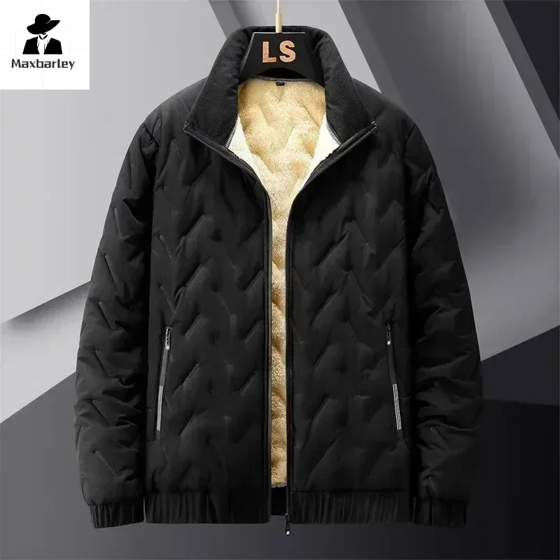 Top Trends: 2024 New Winter Jacket Men Thermal Lined Thick Warm Fleece Jacket Male Coat Turn Down Collar Parkas Korean Outerwear Mens Jacket Shoppable Styles