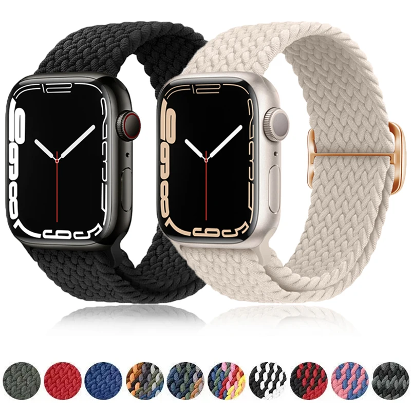 Top Trends: Strap For Apple Watch Band 44mm 40mm 45mm 41mm 49mm 38mm 42mm Elastic Braided Adjustable Bracelet Iwatch Series Ultra 8 7 6 3 Se Shoppable Styles