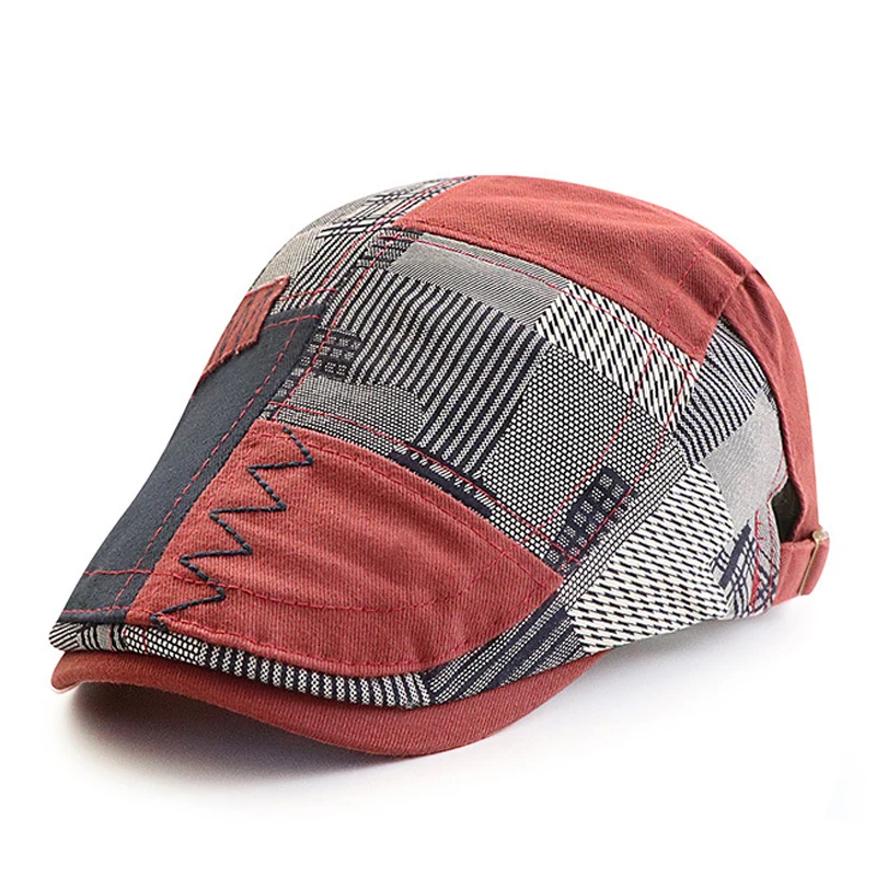 Top Trends: Designer Beret Hat Men Retro Newsboy Cap Patchwork Plaid Herringbone Flat Peaked Cap Women Driving Cabbie Gatsby Hat Casquette Shoppable Styles - Image 2