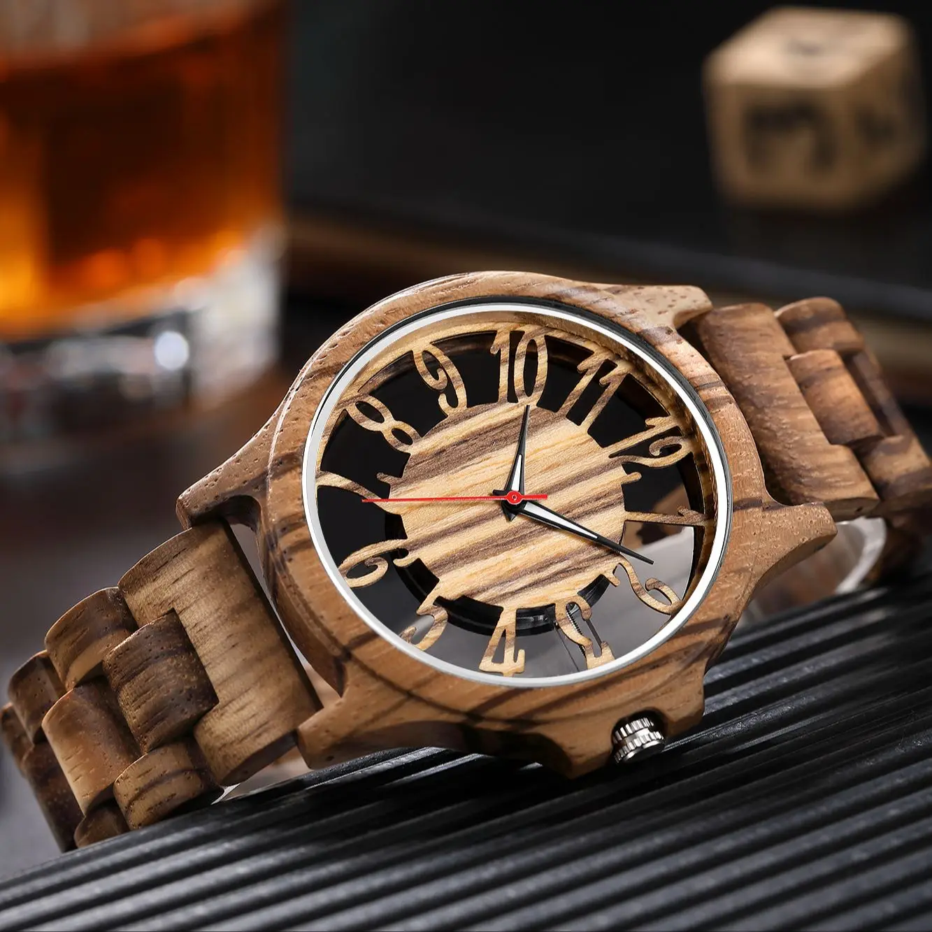 Top Trends: New Hollow Style Quartz Wooden Watch For Men And Women Big Dial Shoppable Styles