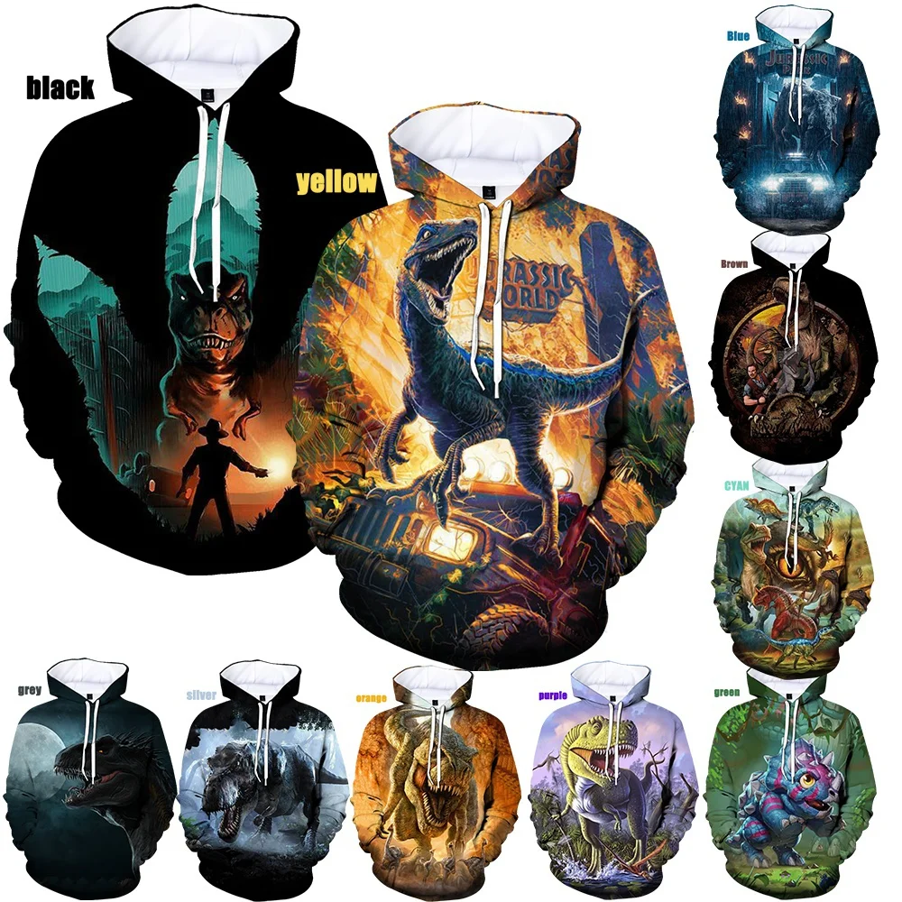 Top Trends: Men's Fashion Sweatshirt Fall / Winter Hooded Cool Dinosaur 3D Sweater With Pocket Hoodie Shoppable Styles