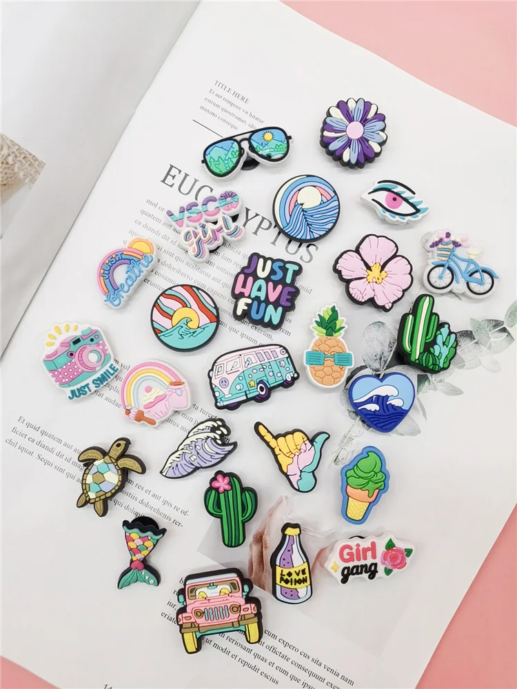 Top Trends: Cute Summer Style Shoe Charms Buckle Decorations Diy Shoe Accessories Fit Wristband PVC Croc Jibz Women Children Kids Party Gift Shoppable Styles