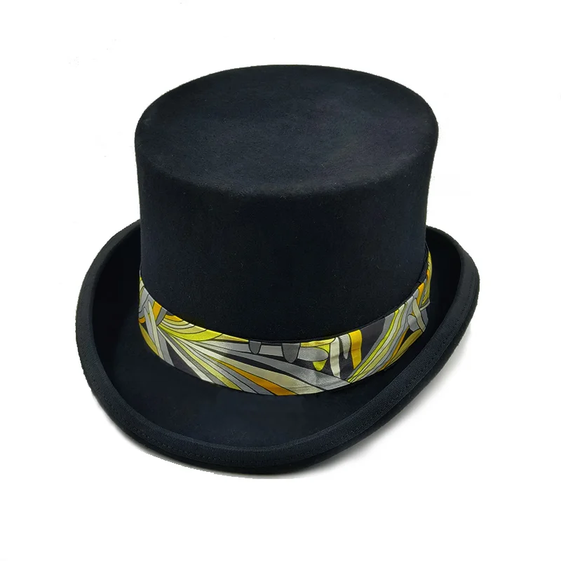 Top Trends: 2024 Pink And Purple High Top Hat Magician High Hat British Black Jazz Top Hats Male And Female Court Gentleman Flat Felt Hat Shoppable Styles - Image 3