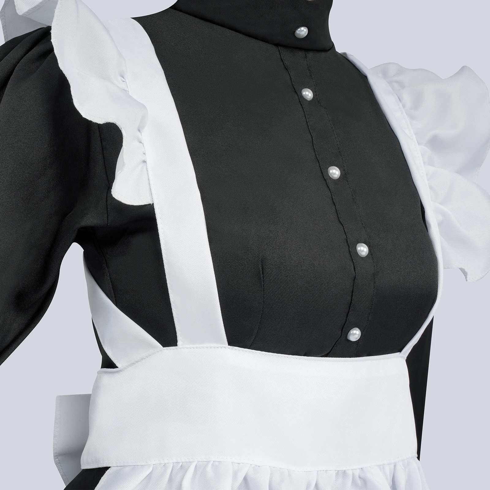 Top Trends: STSVZORR COSplay Costume Black And White Maid Clothes British Style Pearl Line Long Coffee Shop Maid COS Uniform Shoppable Styles - Image 5