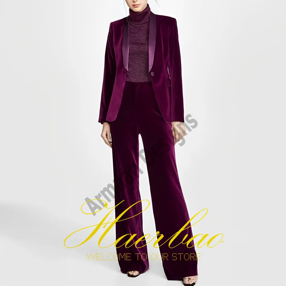 Top Trends: Women's Velvet Jacket And Pants Set, Formal Wedding Dress, Green Fruit Collar Jacket And Pants, 2-Piece Set Shoppable Styles