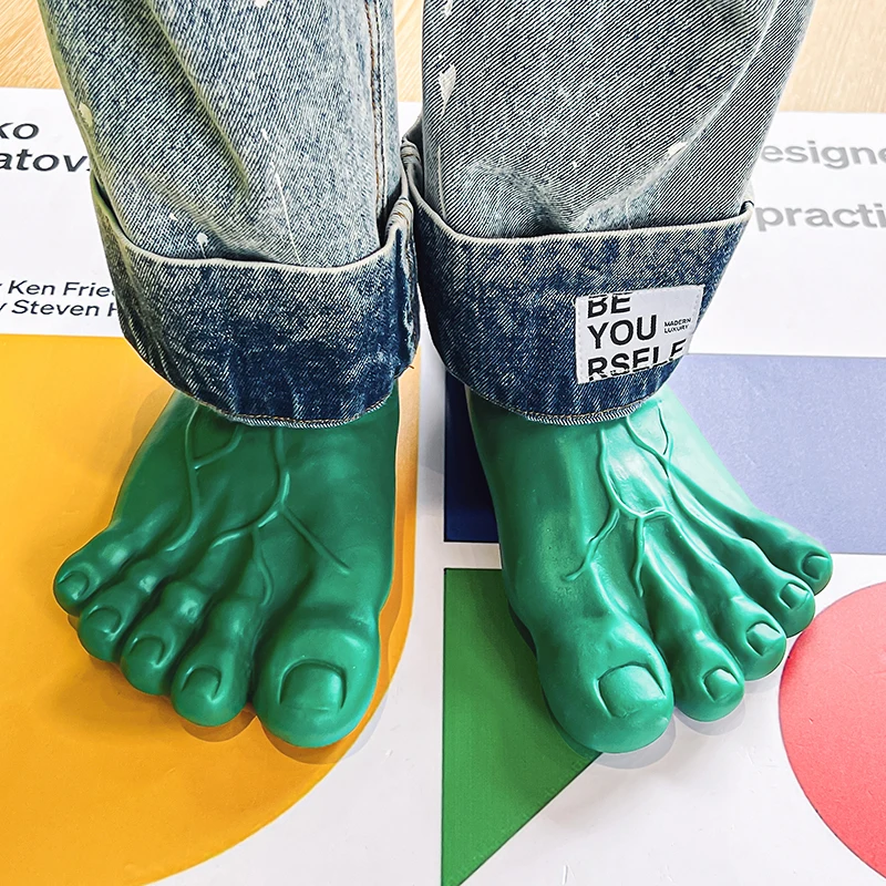 Top Trends: Design Funny Slippers Man Footwear House Shoes Male Beach Slippers Boys Unisex Slippers Green Bigfoot Amusing Halloween Funny Shoppable Styles