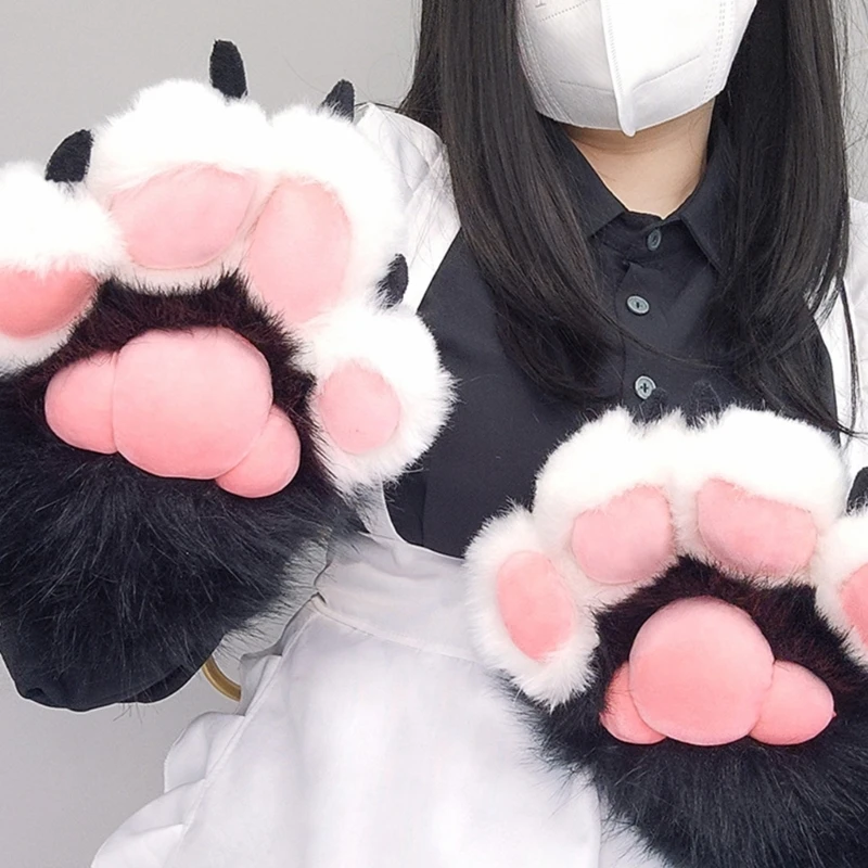 Top Trends: Wolf Paw Gloves Faux Fur Mittens Winter Warm Animal Bear Cosplays Halloween Party Costume Accessories For Adults Shoppable Styles - Image 4