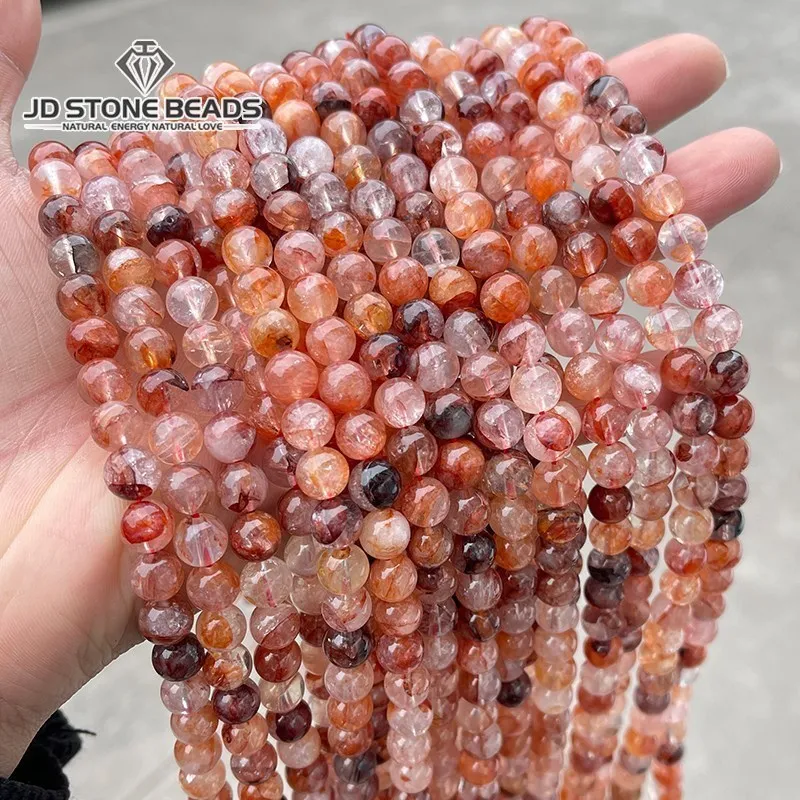 Top Trends: Natural Red Flower Quartz Beads Crystal Stone Round Loose Beads 4 6 8 10 12MM For Jewelry Making DIY Bracelet Necklace Accessory Shoppable Styles