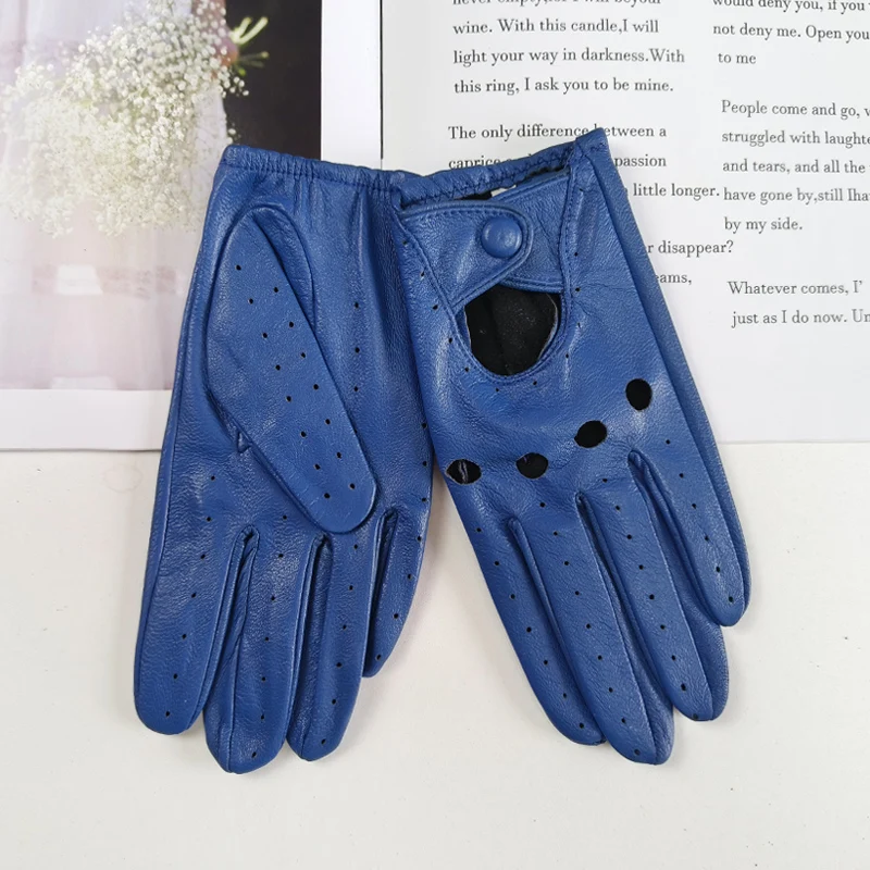 Top Trends: Women's Sheepskin Driver Gloves Thin Breathable Unlined Colored Leather Gloves Summer Shoppable Styles