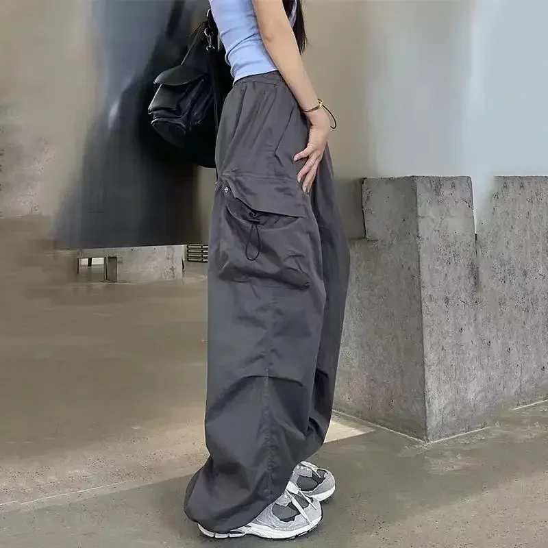 Top Trends: HOUZHOU Cargo Pants Women Hip Hop Retro Workwear Casual Baggy Trousers Parachute Female Wide Leg Pockets Joggers Y2k Streetwear Shoppable Styles