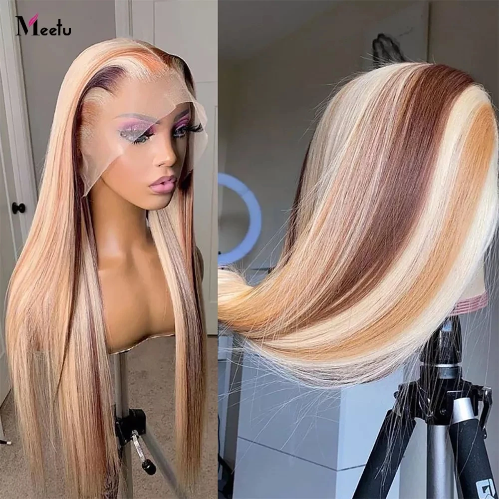 Top Trends: Honey Blonde Brown Lace Front Human Hair Wigs Pre Plucked Straight Lace Front Wig Human Hair Wigs For Women 613 Lace Frontal Wig Shoppable Styles