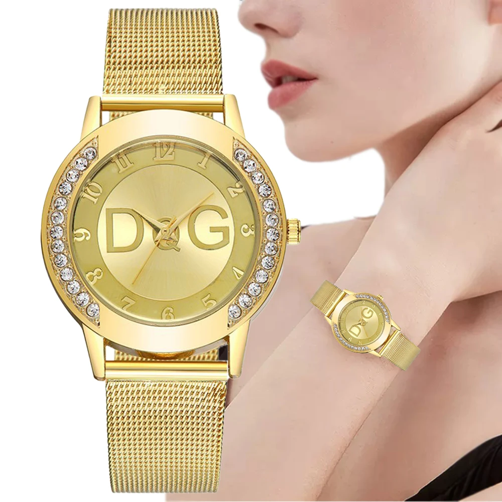 Top Trends: Luxury Brand Women's Watches With Diamonds Simple Digital Design Ladies' Quartz Watch Casual Gold Mesh Belt Women Clock Strap Shoppable Styles