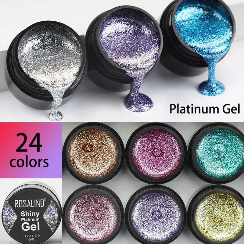 Top Trends: ROSALIND Gel Nail Polish Glitter Paint Hybrid Varnishes Shiny Top Base Coat For Nails Set Semi Permanent For Manicure Nail Art Shoppable Styles