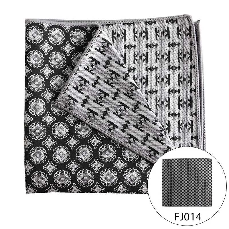 Top Trends: Fashion Silk Hankerchief Men's Pocket Square Scarves Vintage Hanky Handkerchiefs Striped Solid Black Grey 25cm Handmade Handker Shoppable Styles - Image 5