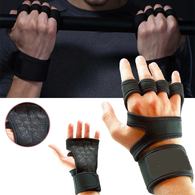 Top Trends: New 1 Pair Weight Lifting Training Gloves Women Men Fitness Sports Body Building Gymnastics Grips Gym Hand Palm Protector Gloves Shoppable Styles