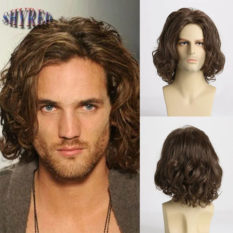 Top Trends: Synthetic Short Brown Wig With Bangs Natural Soft Fluffy For Men Hair Daily Cosplay Halloween Party Breathable Wig Shoppable Styles