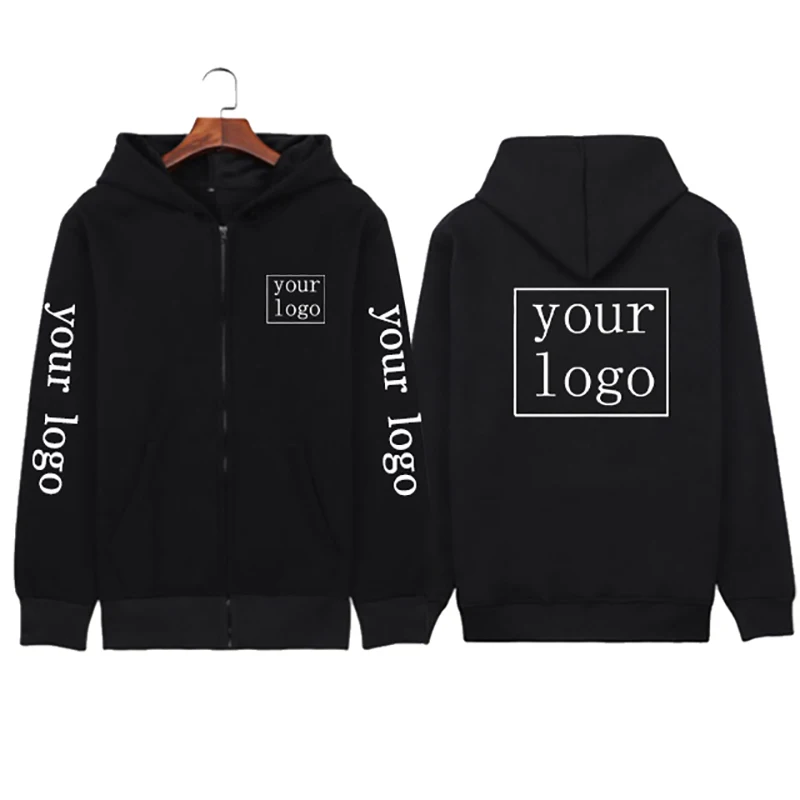 Top Trends: Your Own Design Brand Logo / Picture Custom Zip Up Hoodie Men Women Casual Personalized Sweatshirts Text Print DIY Zipper Jackets Shoppable Styles