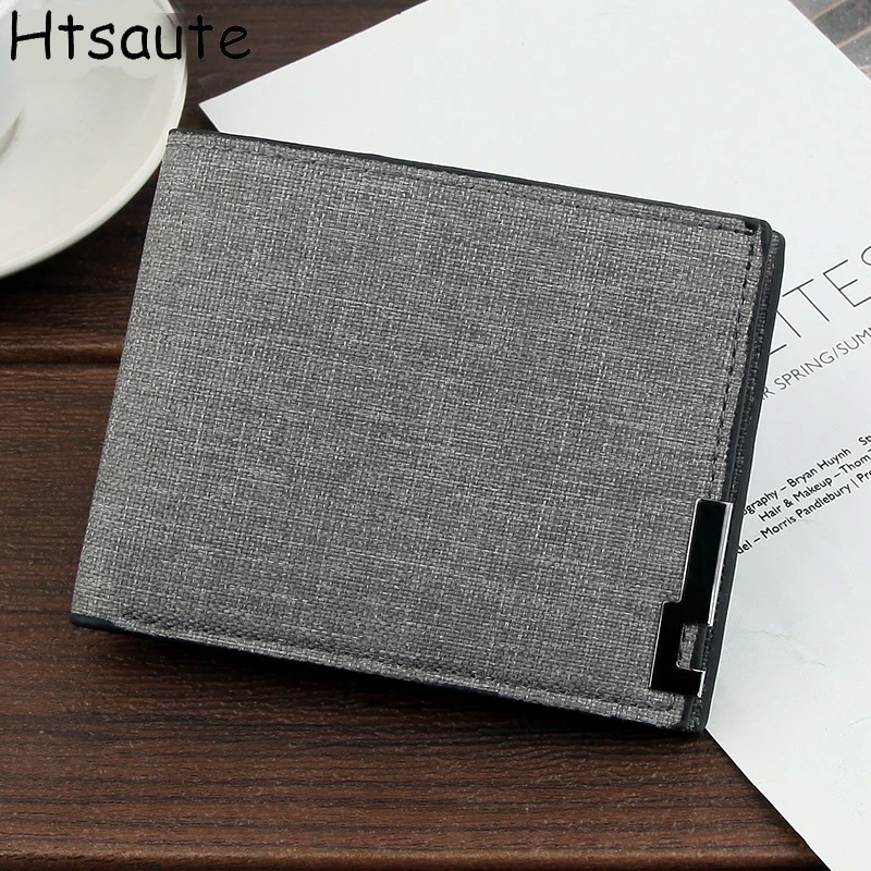 Top Trends: Multifunctional Men's Canvas Wallet Leisure Travel Lightweight Portable Short Style All Match Male Credit Card Holder Coin Purse Shoppable Styles